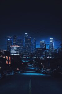 night blue city lights